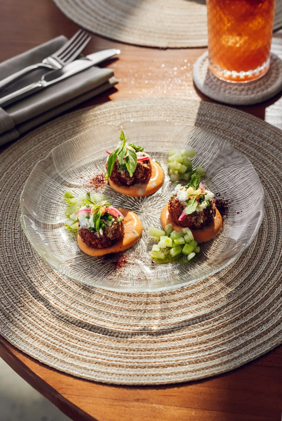 Plated small bites at From the Roots