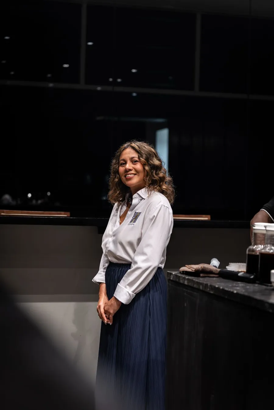 Kathya Irias, founder of Spirit Origin, at the coffee bar